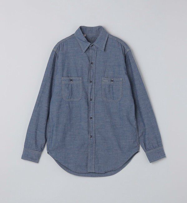 SHIPS「SHIPS: USA シャンブレー ワーク シャツ」|シャツ・ブラウス|スカイブルー
