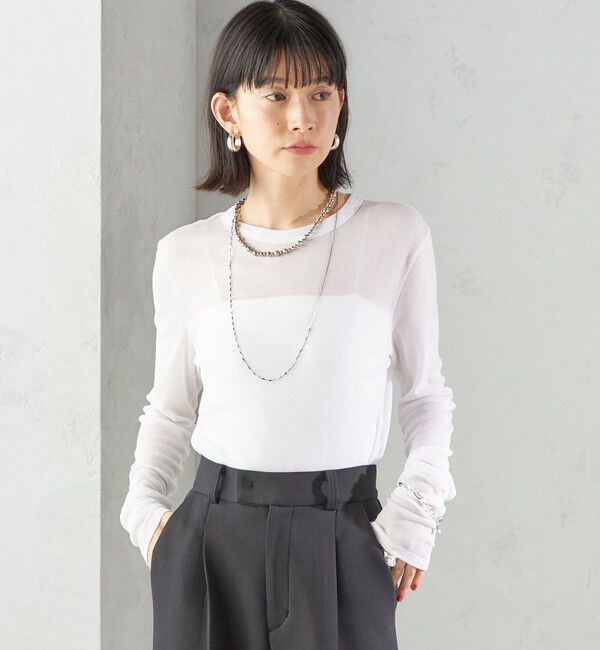 SHIPS for women「s.oyamadaコラボ:〈手洗い可能〉シアー テレコ ロング スリーブ TEE」|Tシャツ・カットソー|