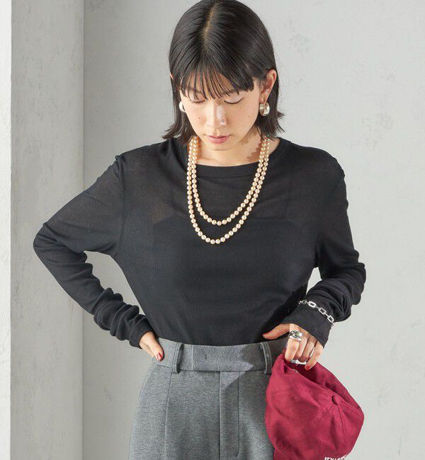 SHIPS for women「s.oyamadaコラボ:〈手洗い可能〉シアー テレコ ロング スリーブ TEE」|Tシャツ・カットソー|