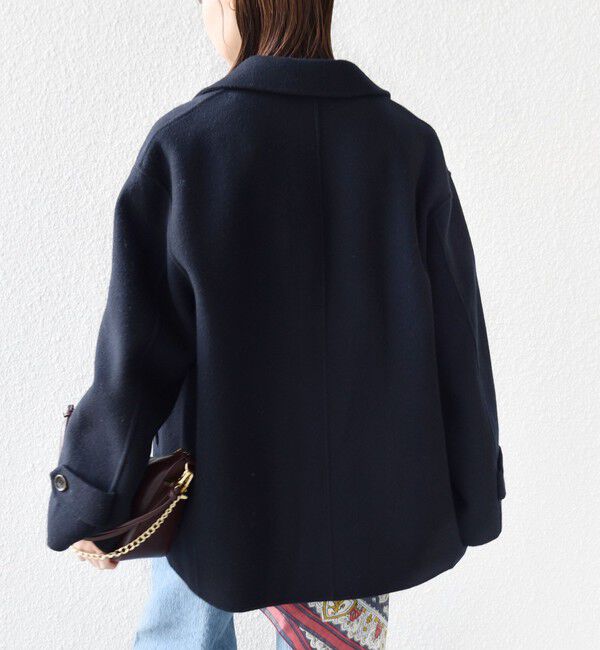 SHIPS for women「SUPER140 ダブル フェイス ショート コート」|ピーコート|