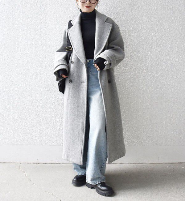 SHIPS any「【WEB限定】SHIPS any: PURE WOOL ロング テーラード コート」|チェスターコート|グレー