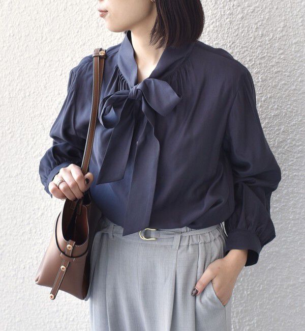 SHIPS Colors 「SHIPS Colors:〈手洗い可能〉シルキー ローン ボウタイ シャツ◇」|シャツ・ブラウス|