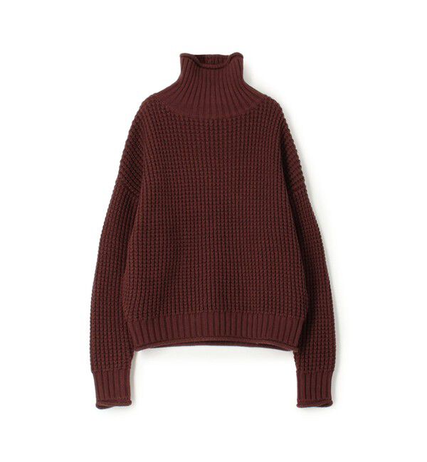 CABaN「コットンカシミヤワッフル タートルネックプルオーバー」|ニット・セーター|49 ダークブラウン