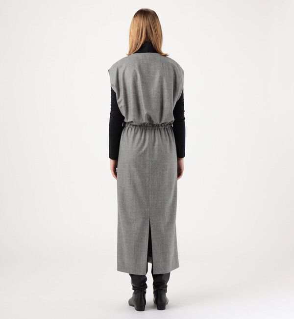 DES PRES「ウールサキソニーストレッチ ウエストギャザーワンピース」|ワンピース|