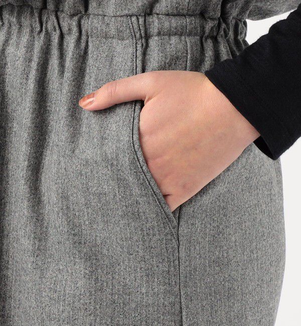DES PRES「ウールサキソニーストレッチ ウエストギャザーワンピース」|ワンピース|