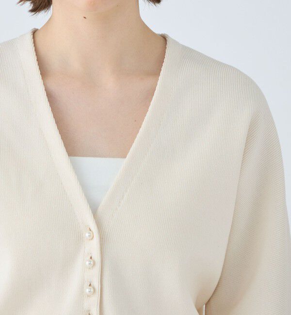 Ballsey「パールコンビ Vネックカーディガン」|カーディガン|