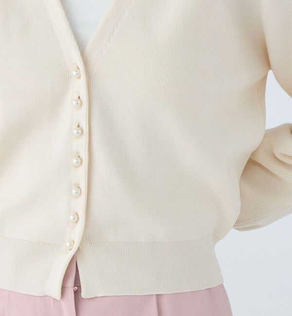 Ballsey「パールコンビ Vネックカーディガン」|カーディガン|