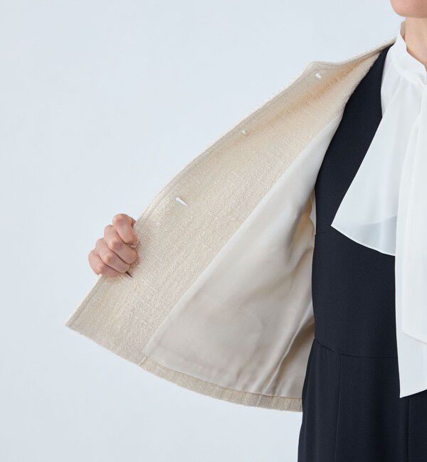 Ballsey「スラブコットンツイード Vクルーネックジャケット」|ノーカラージャケット|