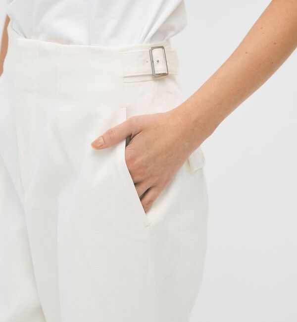 CABaN「コットンシルクストレッチ デニムフレアパンツ」|チノ|