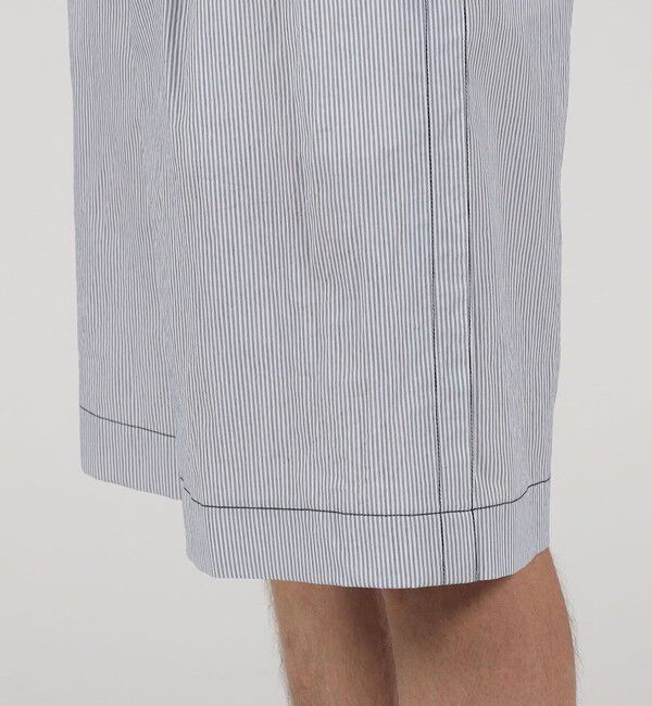 TOMORROWLAND MENS「コットンナイロンストライプ  2プリーツ ベルトレス ショートパンツ」|その他|