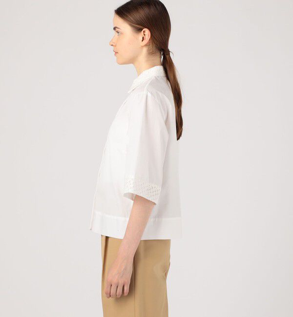 TOMORROWLAND collection「スクエアドットエンブロイダリー ハーフスリーブブラウス」|シャツ・ブラウス|