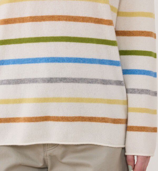 GALERIE VIE「スコットランドカシミヤマルチボーダー Vネックプルオーバー」|ニット・セーター|