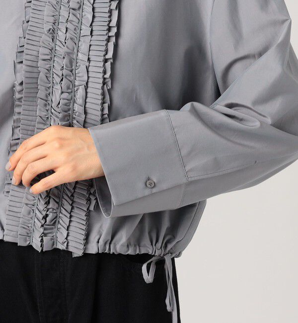 DES PRES「コットンシルクポプリン フリルブルゾン」|ブルゾン・スタジャン|