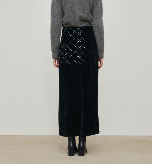 DES PRES「ダイアモンドゲージエンブロイダリー マキシスカート」|タイト|