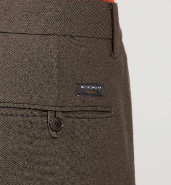 TOMORROWLAND MENS「ドライウールツイル 2プリーツワイドストレートバレルパンツ」|スラックス|