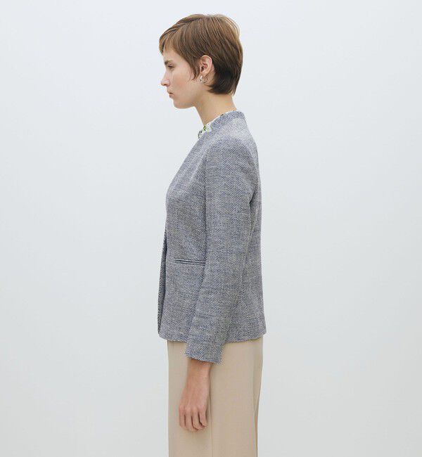 TOMORROWLAND collection「フラットテープ キザミカラージャケット」|ノーカラージャケット|