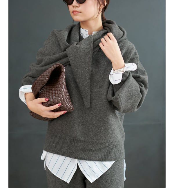 Plage「《追加》R&rsquo;IAM ストールプルオーバー」|ニット・セーター|グレーA