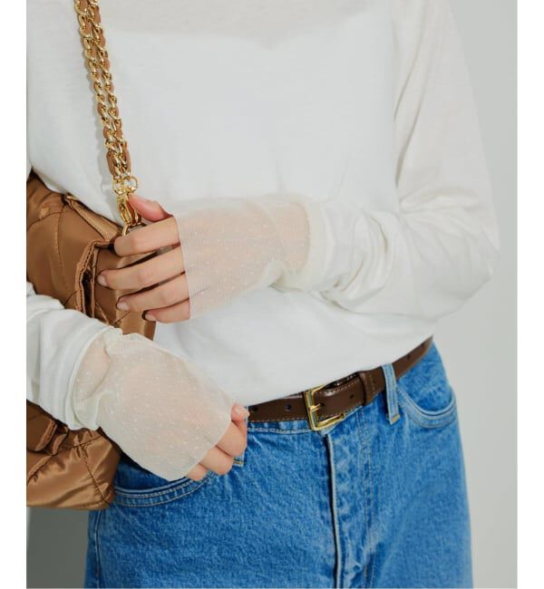 SLOBE IENA「《追加3》レイヤードフロッキードットスリーブロンTEE」|Tシャツ・カットソー|