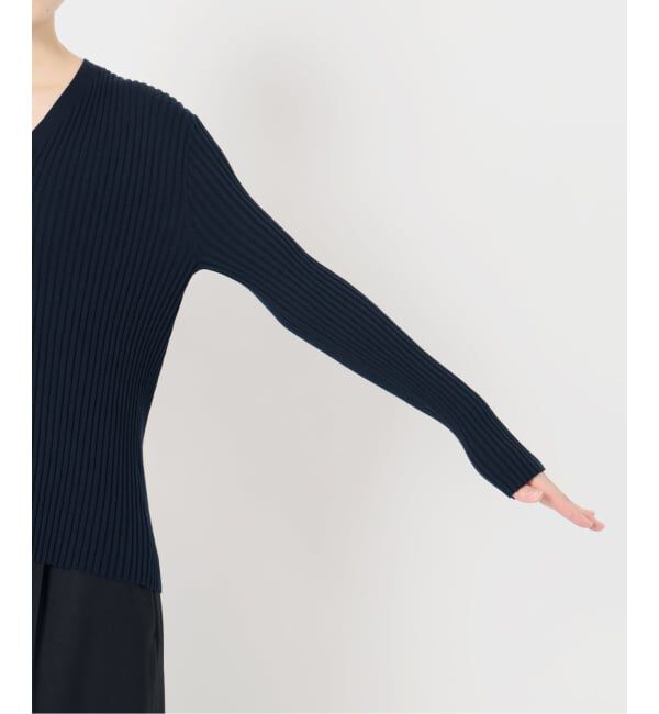 VERMEIL par iena「イタリア糸 RIB Vネックカーディガン」|カーディガン|