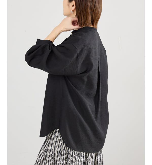 IENA「ジャガードバンドカラーブラウス」|シャツ・ブラウス|