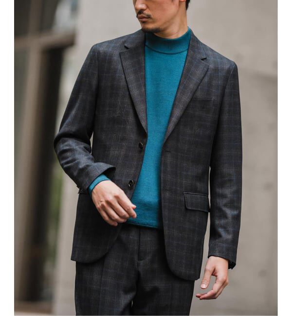 EDIFICE「SUPER 120&rsquo;s ウールサキソニー 2ボタン ジャケット【セットアップ着用可能】」|テーラードジャケット|グレー
