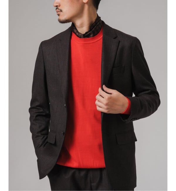 EDIFICE「SUPER 120&rsquo;s ウールサキソニー 2ボタン ジャケット【セットアップ着用可能】」|テーラードジャケット|ブラウン A