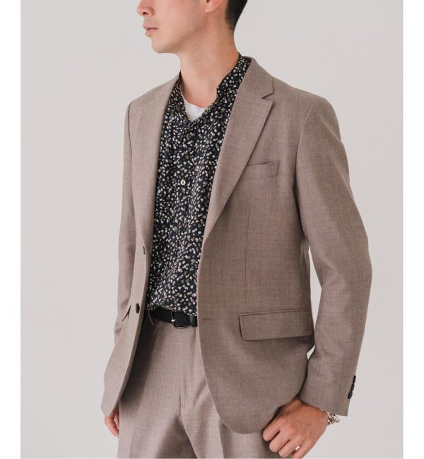 EDIFICE「SUPER 120&rsquo;s ウールサキソニー 2ボタン ジャケット【セットアップ着用可能】」|テーラードジャケット|ベージュ A