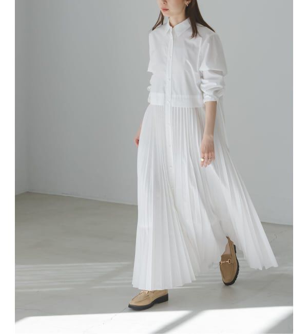 NOBLE「《追加》プリーツシャツワンピース」|ワンピース|