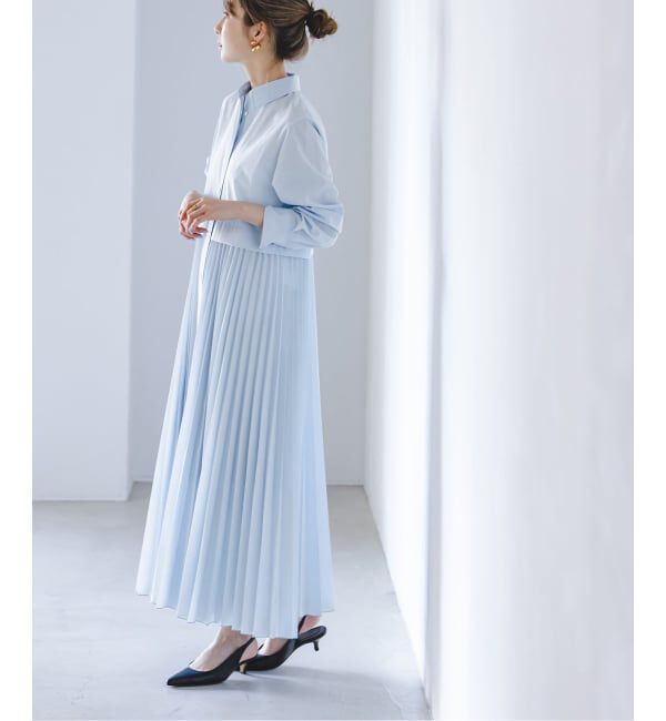 NOBLE「《追加》プリーツシャツワンピース」|ワンピース|