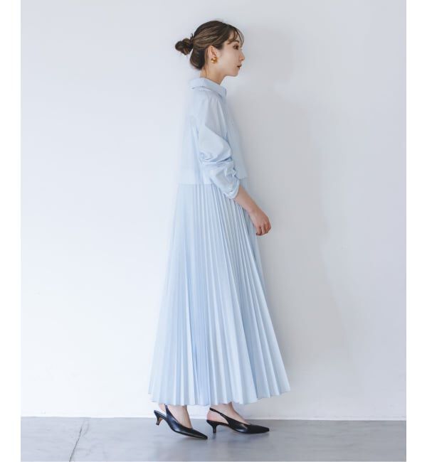 NOBLE「《追加》プリーツシャツワンピース」|ワンピース|