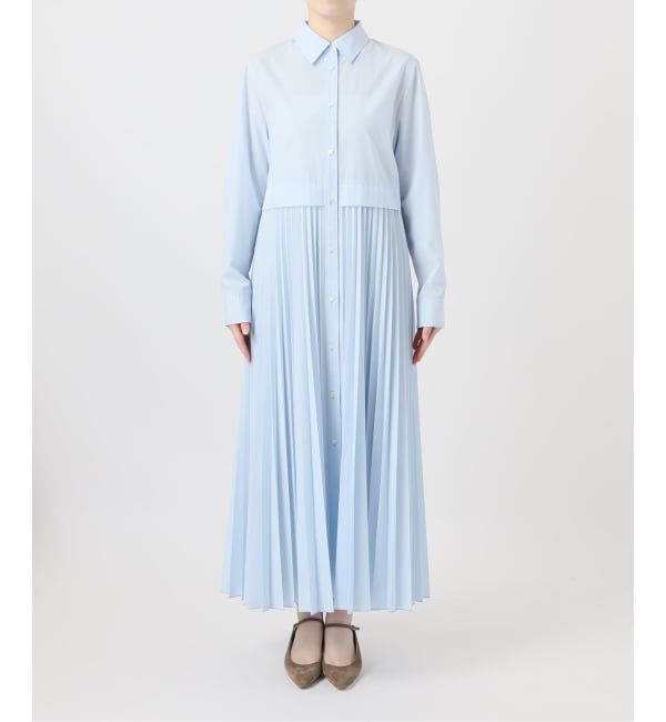 NOBLE「《追加》プリーツシャツワンピース」|ワンピース|