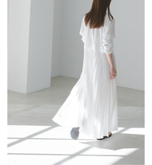 NOBLE「《追加》プリーツシャツワンピース」|ワンピース|