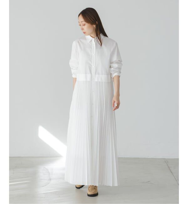 NOBLE「《追加》プリーツシャツワンピース」|ワンピース|