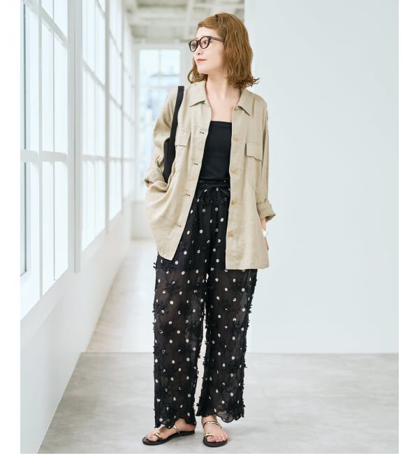 Spick and Span「《追加》crinkle crinkle crinkle 3D embroidery dot pants」|その他|