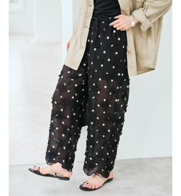 Spick and Span「《追加》crinkle crinkle crinkle 3D embroidery dot pants」|その他|