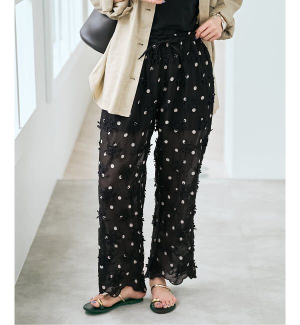 Spick and Span「《追加》crinkle crinkle crinkle 3D embroidery dot pants」|その他|