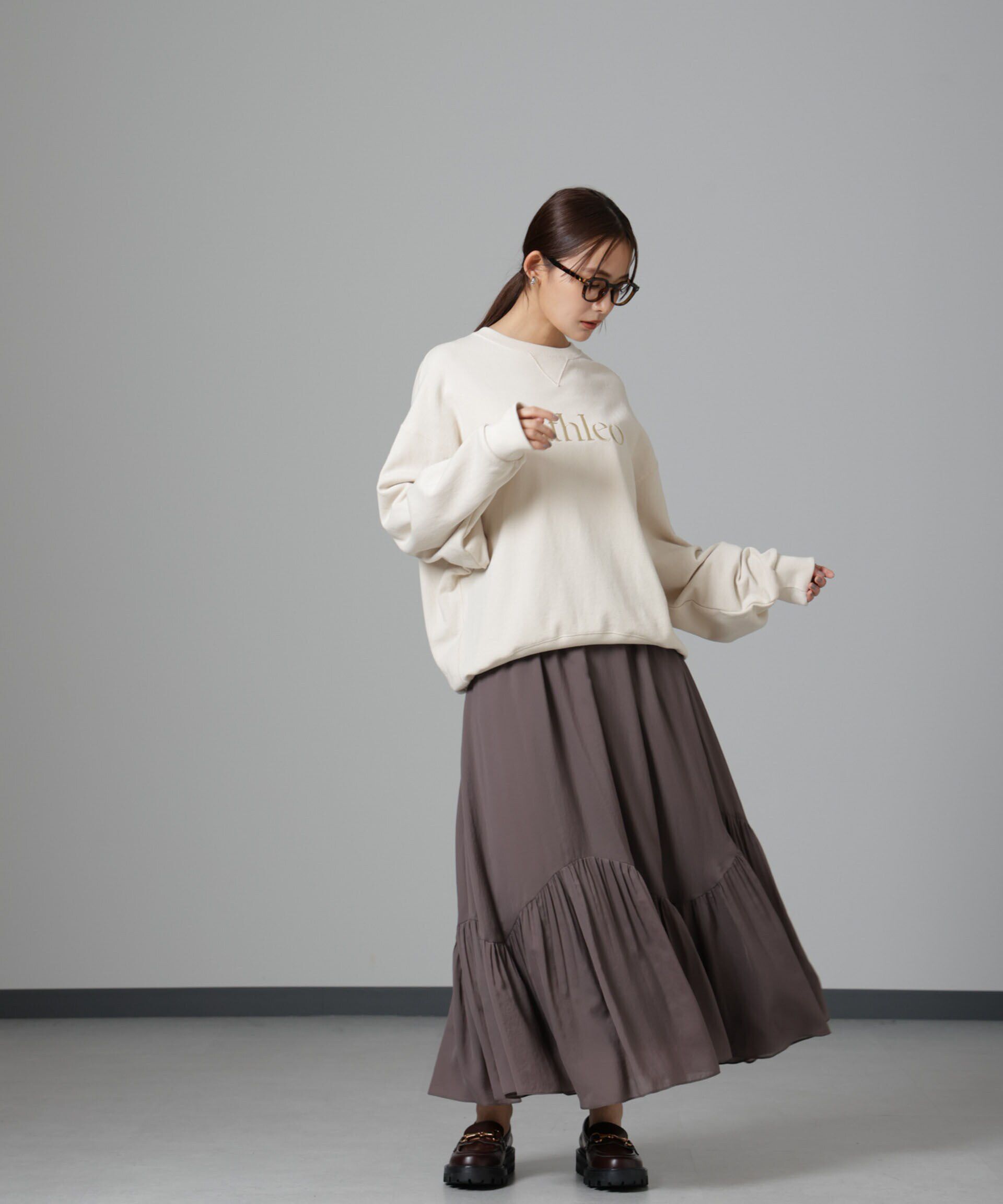 nano･universe「アシメティアードシフォンギャザースカート」|スカート|