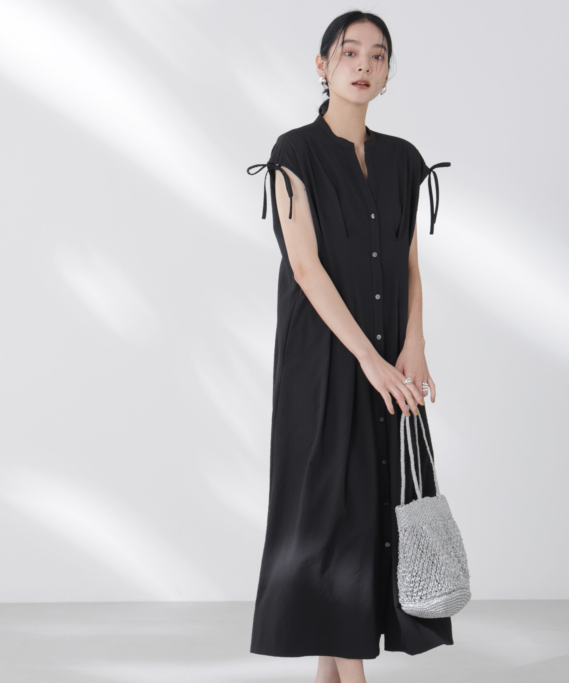 nano･universe「リボンドロストサッカーシャツワンピース」|ワンピース|