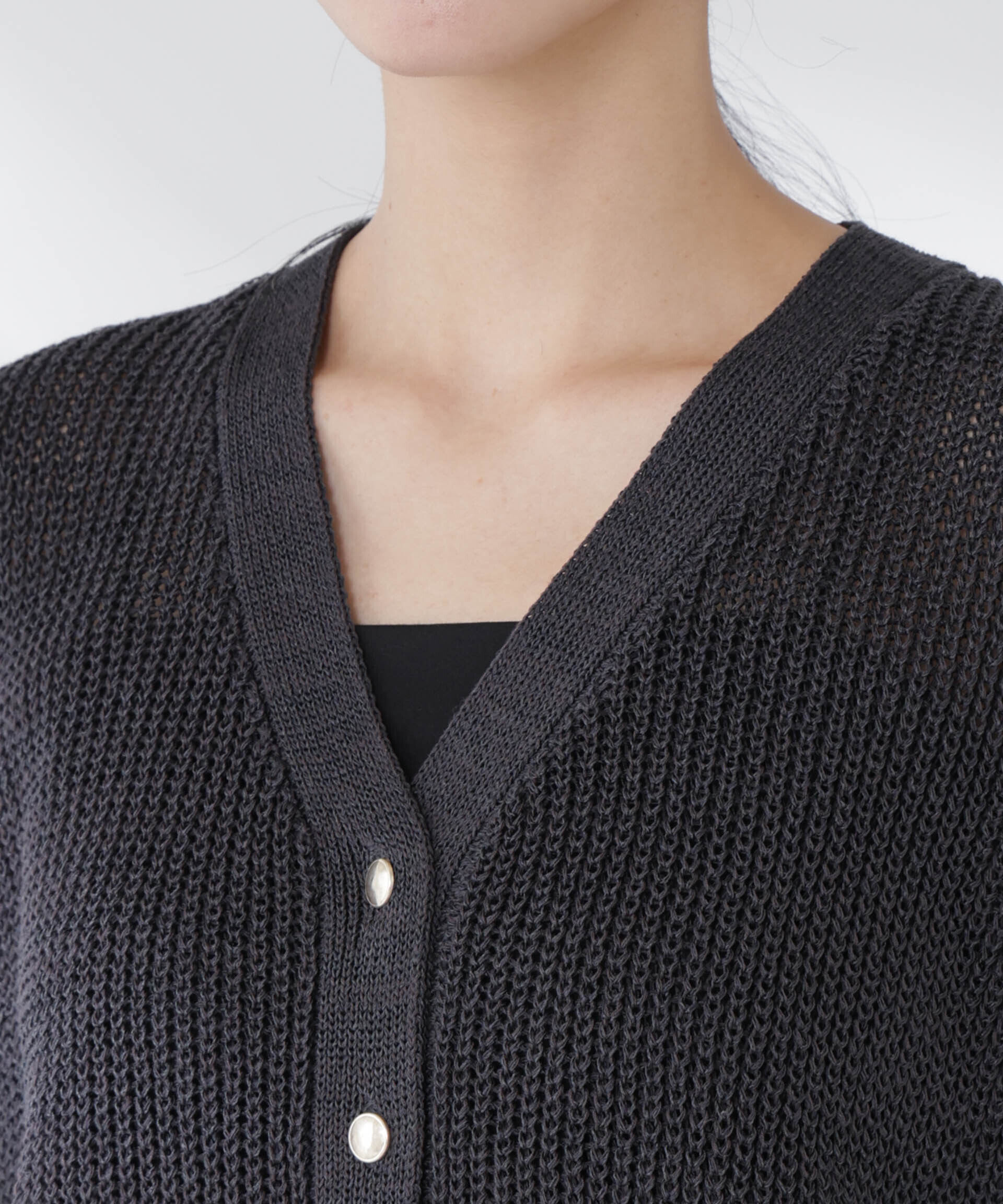 nano･universe「ペーパーヤーン畦ニットベスト」|ニット・セーター|