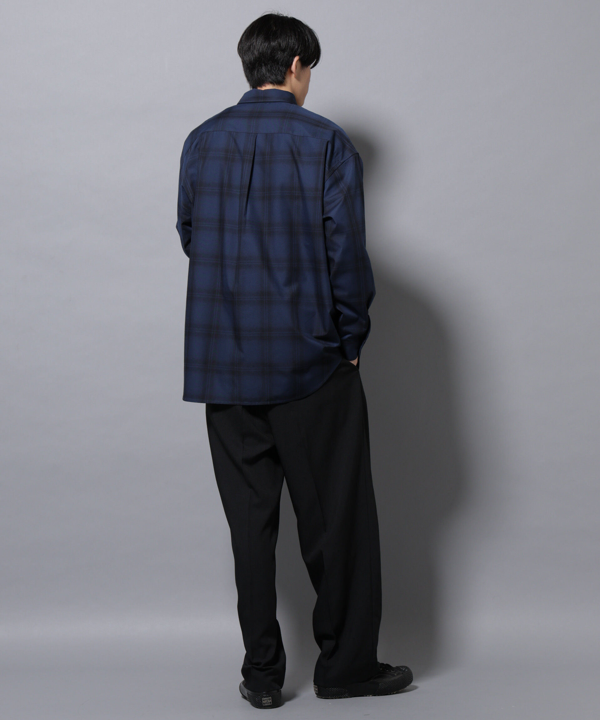 nano･universe「ビッグドレープチェックシャツ 長袖」|シャツ・ブラウス|