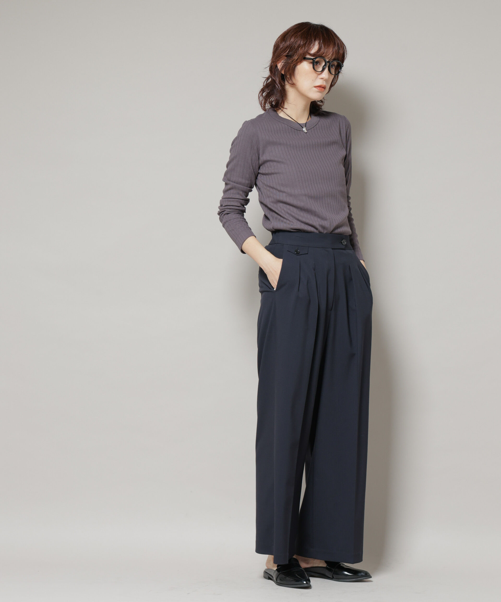 nano･universe「ドライウェザーストレッチ2タックワイドパンツ(セットアップ可)」|チノ|