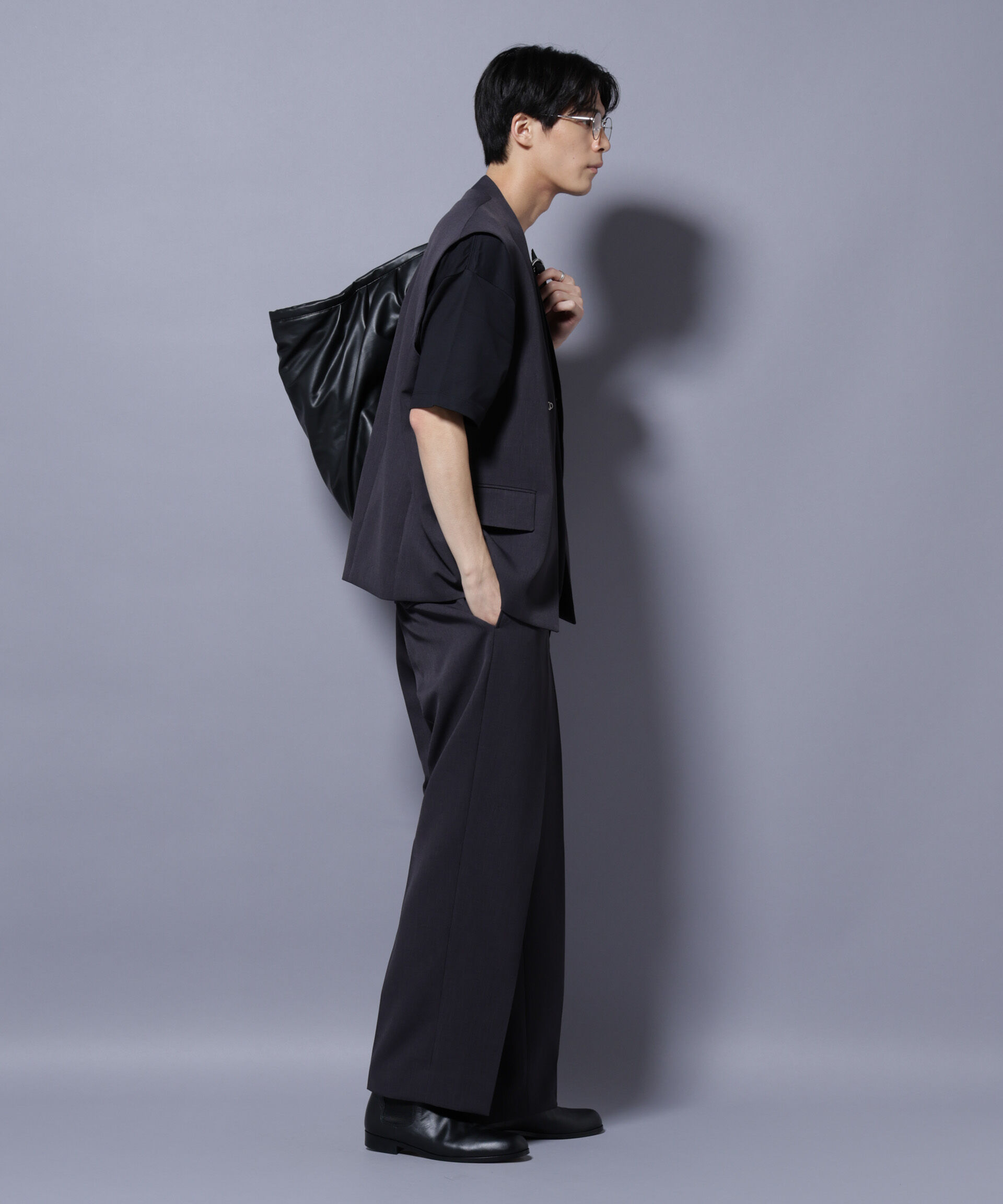 nano･universe「Reflax(R) ダブルクロスウェザーストレートパンツ(セットアップ可)」|チノ|