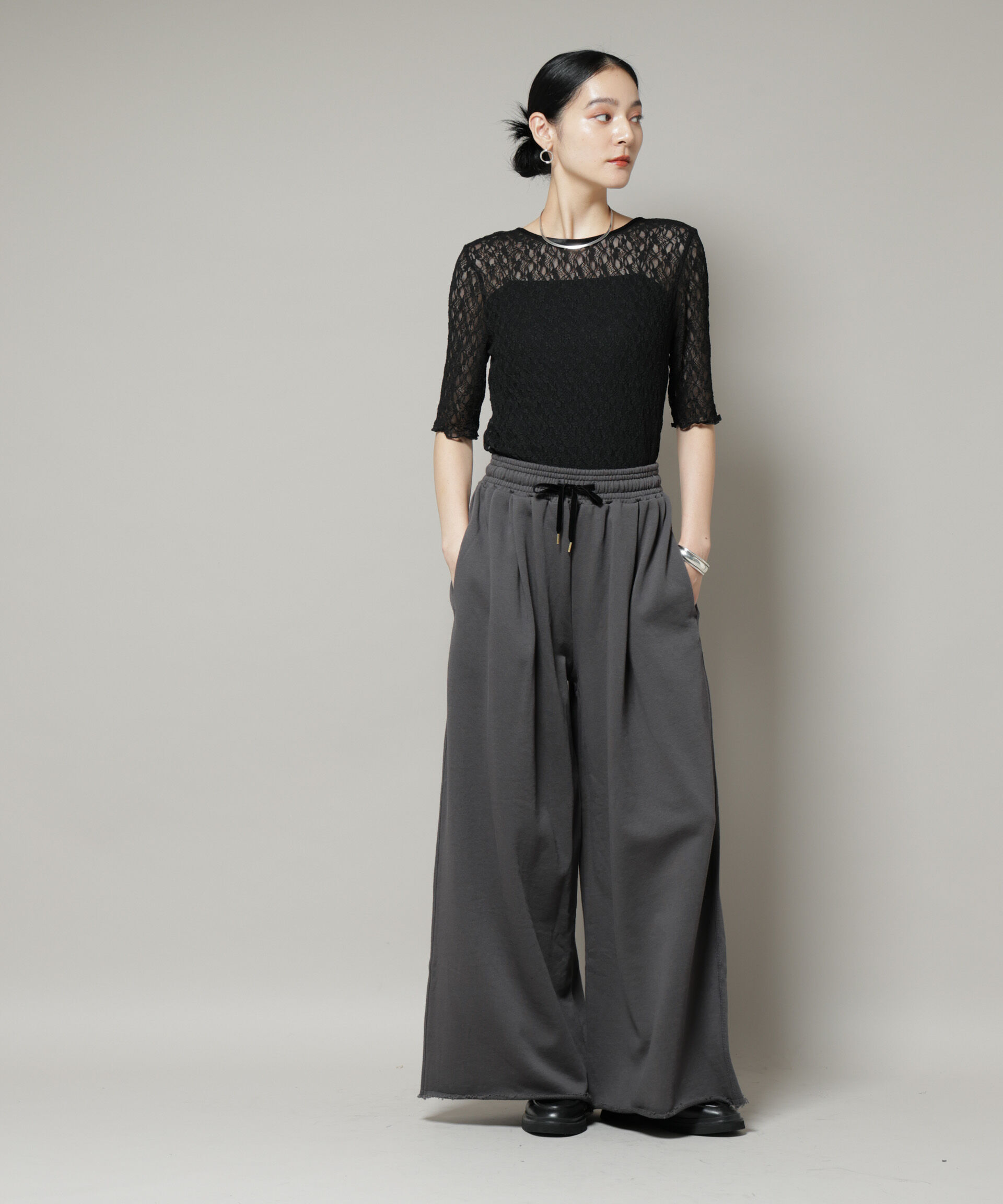 nano･universe「ボリュームワイドスウェットパンツ」|チノ|