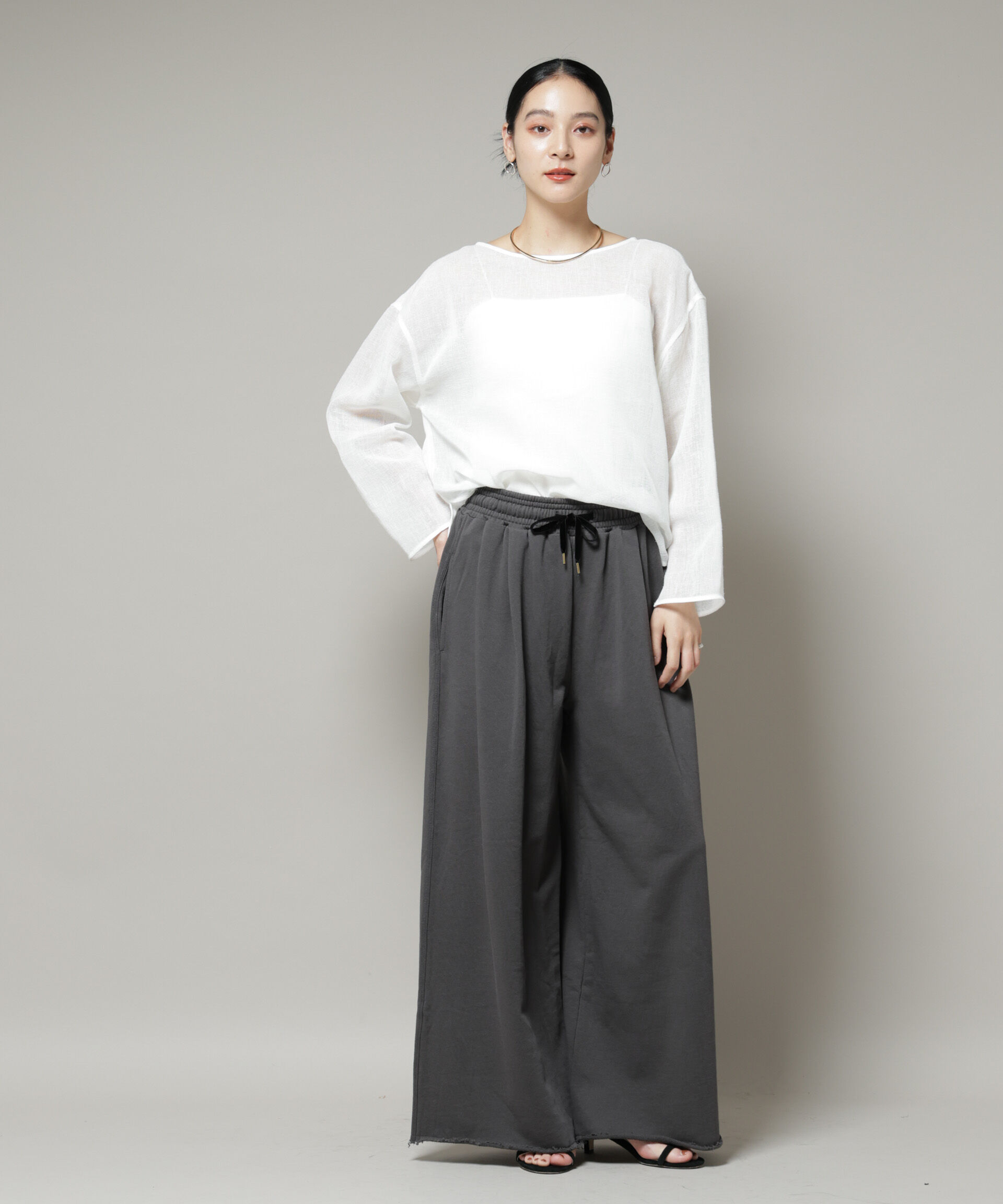 nano･universe「ボリュームワイドスウェットパンツ」|チノ|