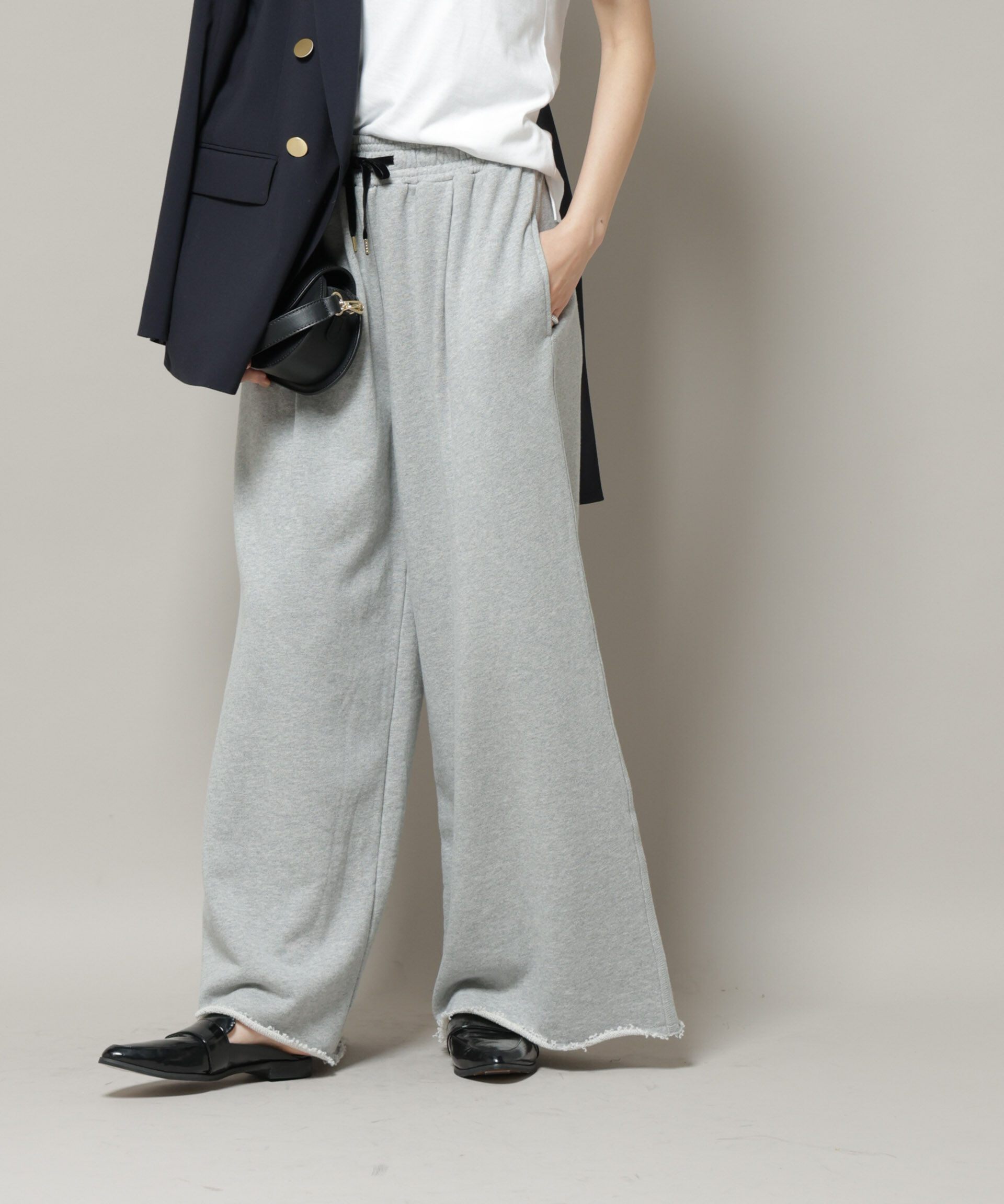 nano･universe「ボリュームワイドスウェットパンツ」|チノ|トップグレー4