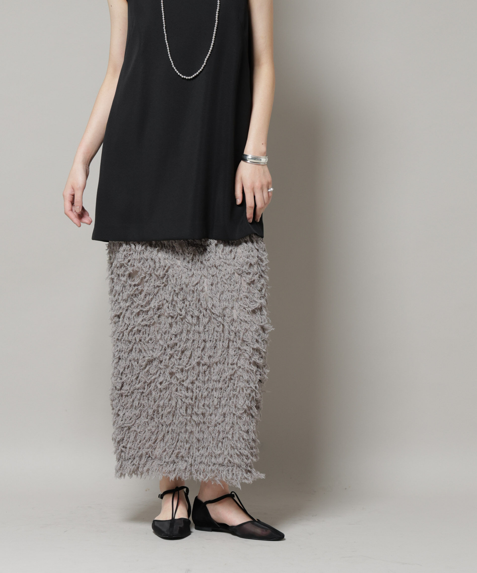 nano･universe「フリンジタイトスカート」|スカート|