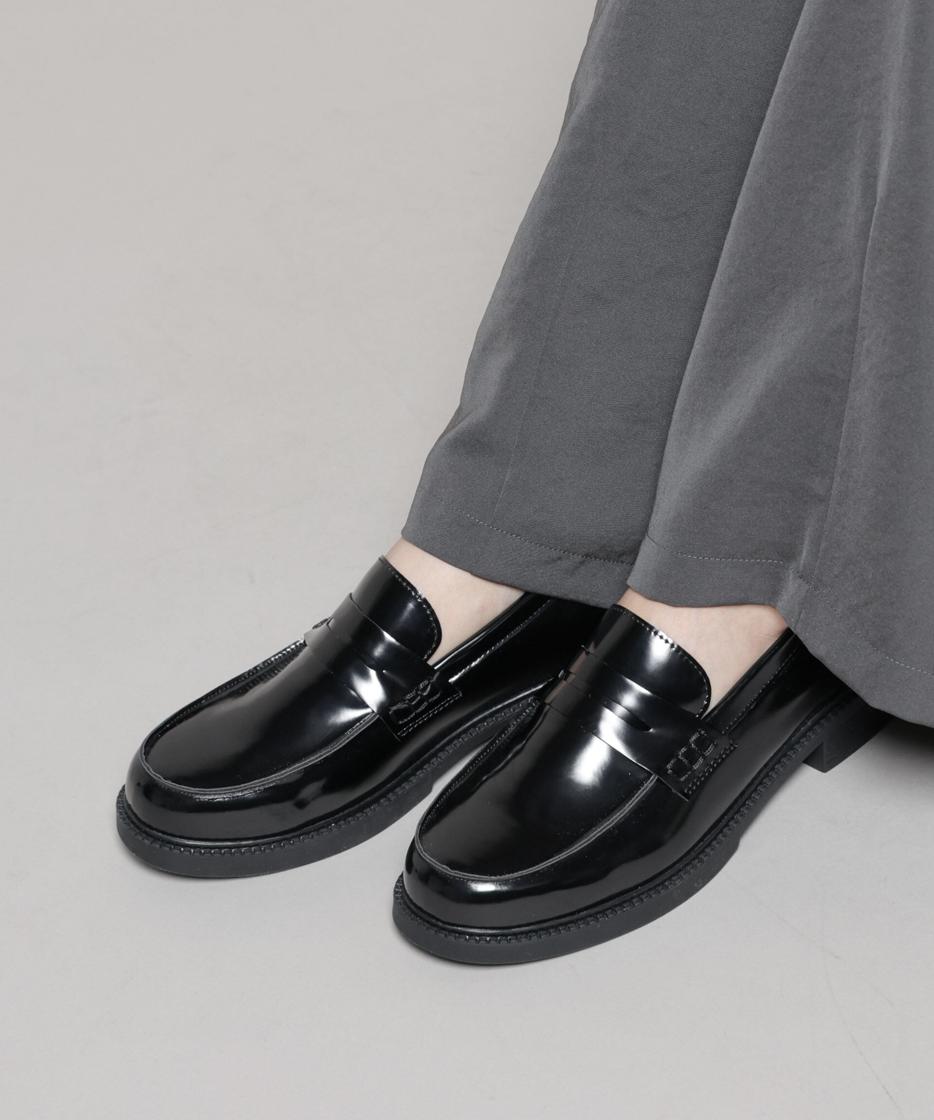 nano･universe「ラバーソールローファー」|ビジネス・ドレスシューズ|ブラック