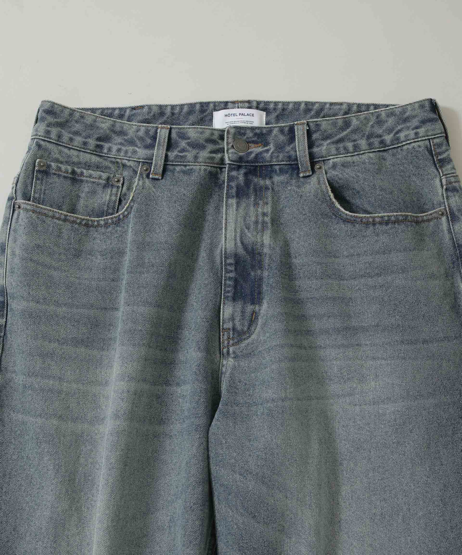 nano･universe「｢HOTEL PALACE｣ フェードデニム ルーズシルエットパンツ」|チノ|