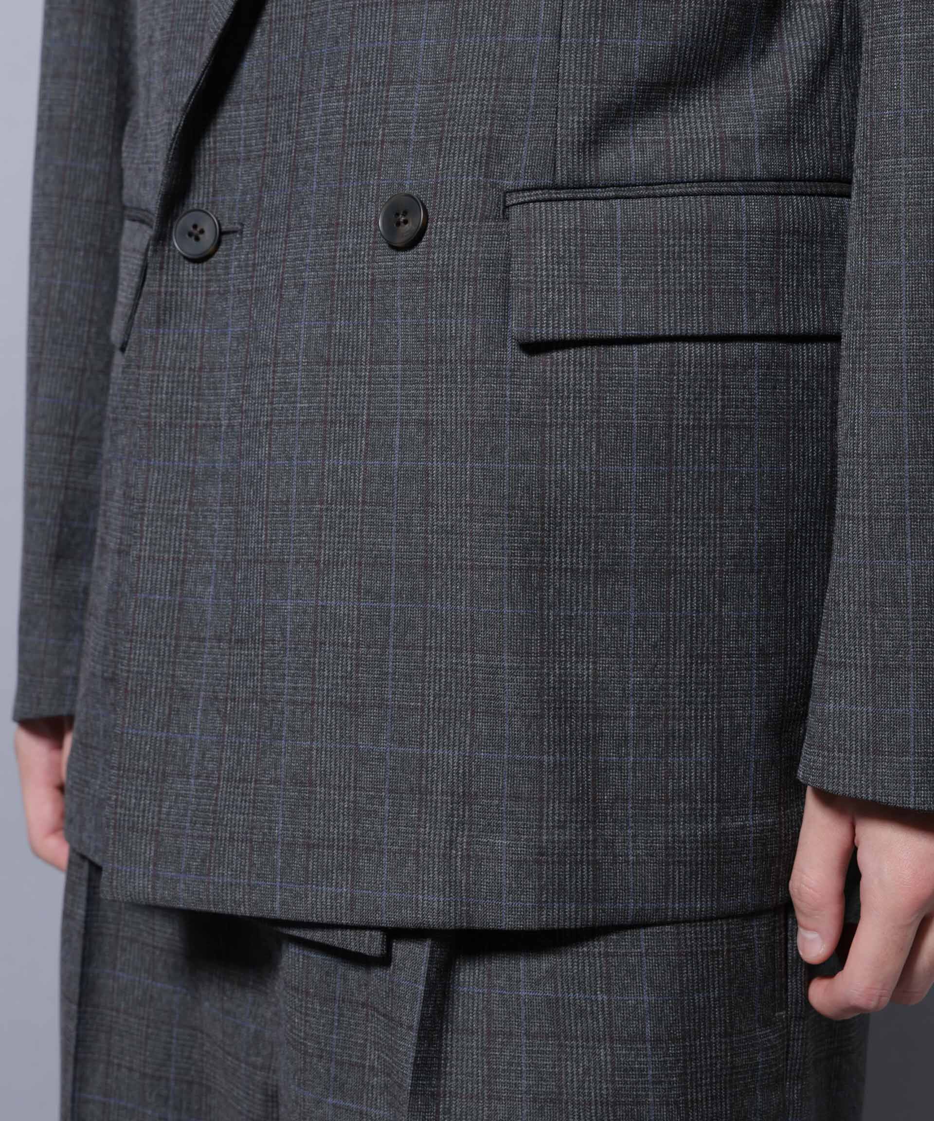 nano･universe「DELEGANTE グレンチェックW-Brethted ジャケット（セットアップ可）」|テーラードジャケット|