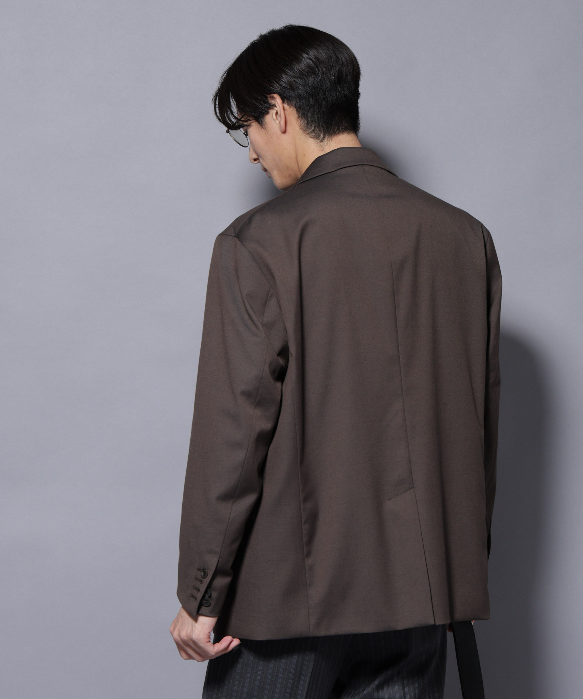 nano･universe「DELEGANTEｴｱﾘｰｻｷｿﾆｰ ｸﾞﾘｯﾀｰｽﾄﾗｲﾌﾟﾃｰﾗｰﾄﾞｼﾞｬ」|テーラードジャケット|